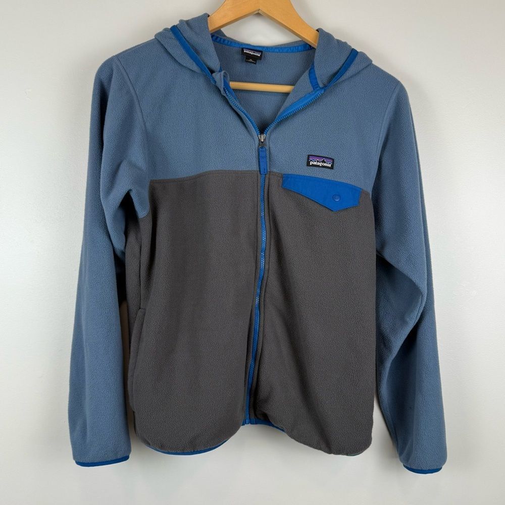 Patagonia Kids' Micro D Snap-T Fleece Jacket Size XL Forge Grey & Blue 65465